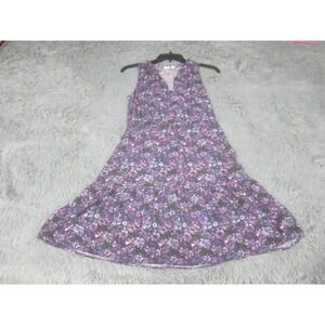 Gap Dress Womens XS Purple Floral Sleeveless Fit & Flare Knee Length Casual